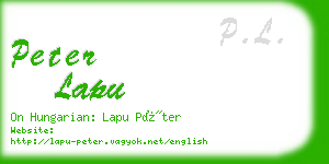 peter lapu business card